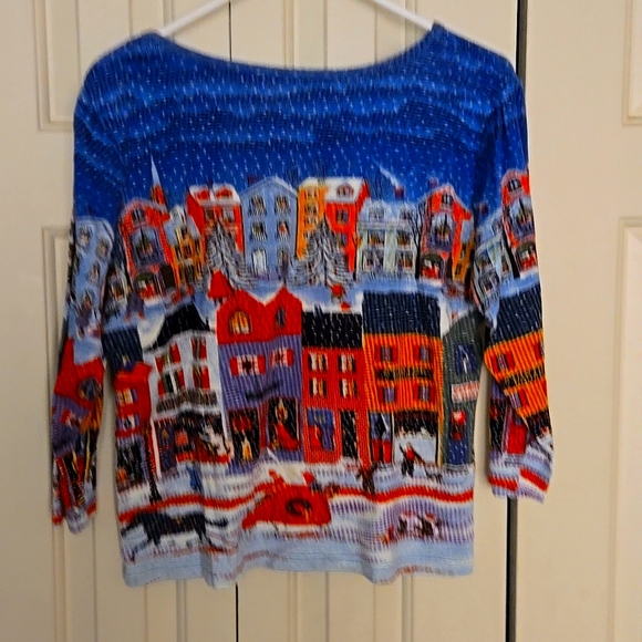 Seventh Ave CHRISTMAS top size S - Picture 2 of 2
